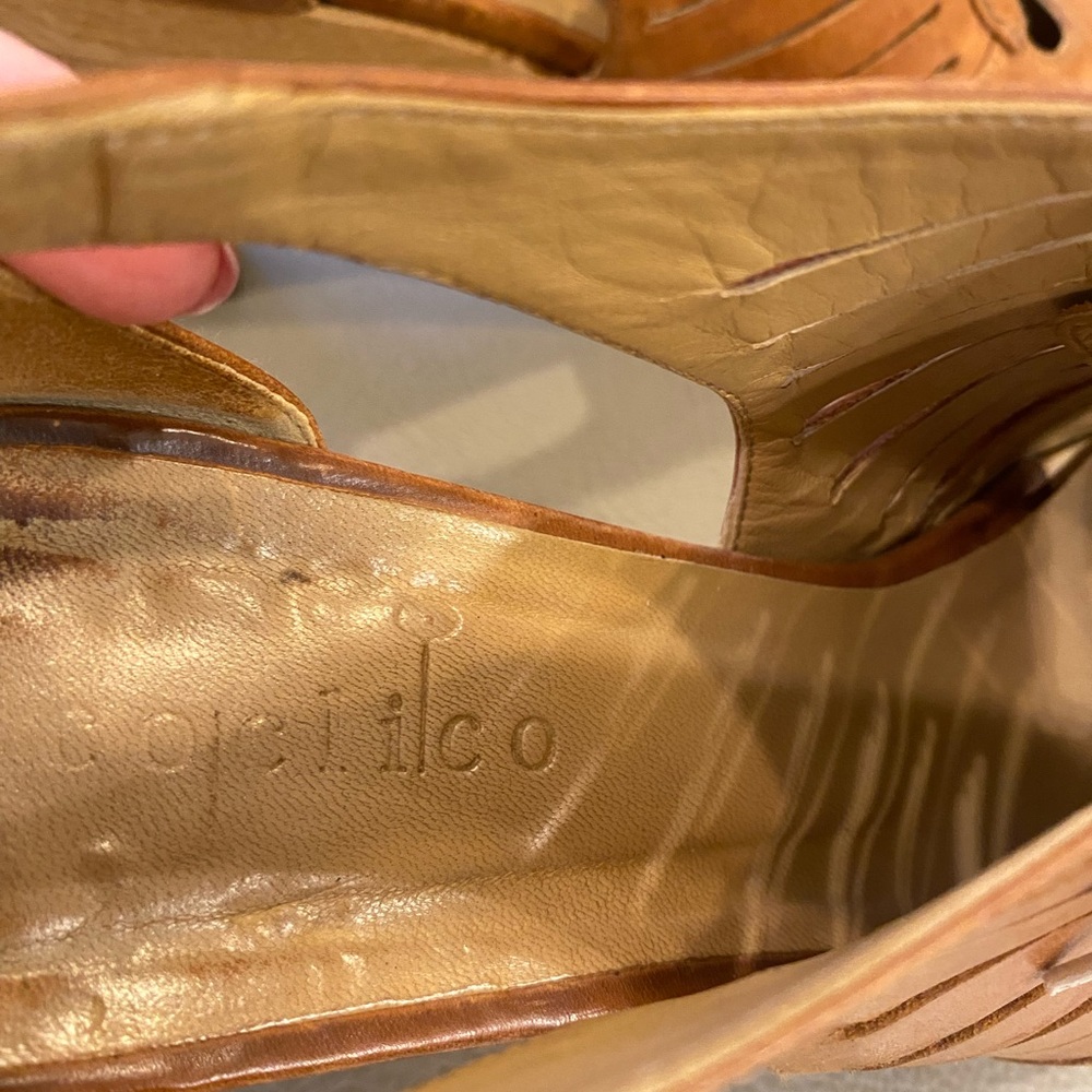 Anthropologie COCLICO Tan Lace Up Clogs 37 - Picture 8 of 9
